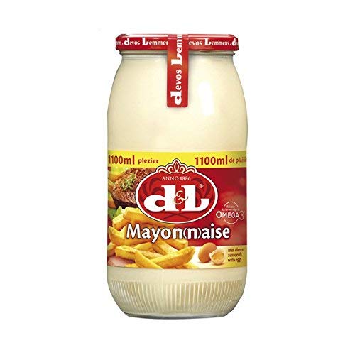 Devos & Lemmens - Mayonesa - Botella de 1000ml (1kg) x 1 - Perfecto para ensaladas, pescados fríos y platos de carne y por supuesto papas fritas - Recipiente reciclable
