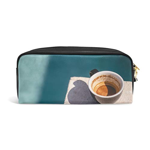 DEZIRO - Estuche pequeño para lápices, diseño de manchas de café