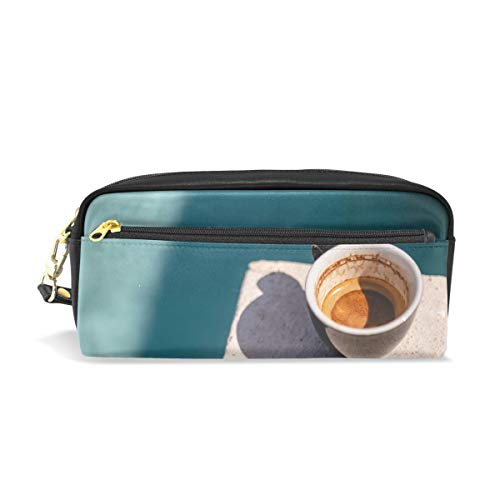 DEZIRO - Estuche pequeño para lápices, diseño de manchas de café