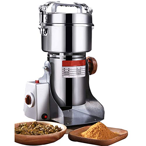 DFGENLY Máquina Eléctrica de Molino de Grano, 304 Acero Inoxidable Especias Grinder Molinillo de Granos Molino de Medicina Herbaria, Alta Velocidad Procesadora de Alimentos, Alta Capacidad