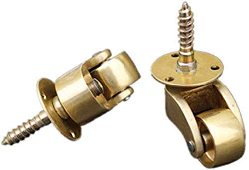 DGHJK Ruedas Ruedas para Piano Ruedas Retro de latón con Freno Cobre 1.5 Pulgadas 300Kg Sofá Giratorio Universal Ruedas para Muebles Seguras para Pisos de Madera Dura Alfombra Azulejo 4 Paquetes
