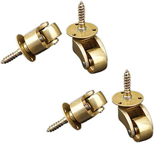 DGHJK Ruedas Ruedas para Piano Ruedas Retro de latón con Freno Cobre 1.5 Pulgadas 300Kg Sofá Giratorio Universal Ruedas para Muebles Seguras para Pisos de Madera Dura Alfombra Azulejo 4 Paquetes