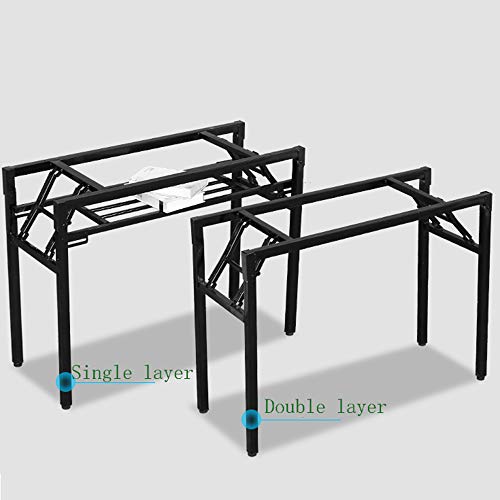 DGXQ Patas de la Mesa Plegable/Estante de Escritorio/Patas de Mesa de Conferencia Simple/Negro, una Capa, Doble Capa, 78 cm * 38 cm * 73 cm