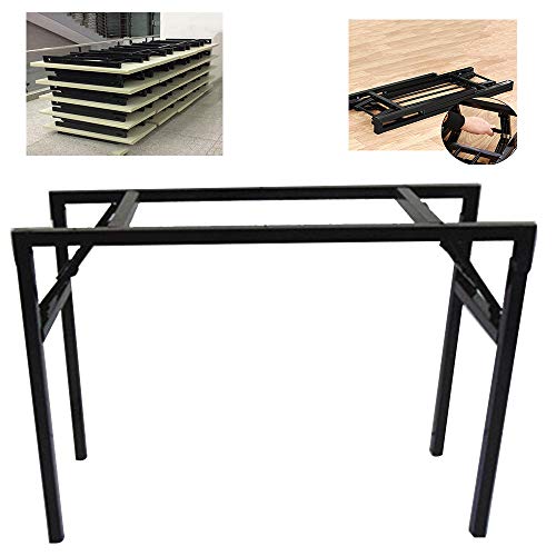 DGXQ Patas de la Mesa Plegable/Estante de Escritorio/Patas de Mesa de Conferencia Simple/Negro, una Capa, Doble Capa, 78 cm * 38 cm * 73 cm