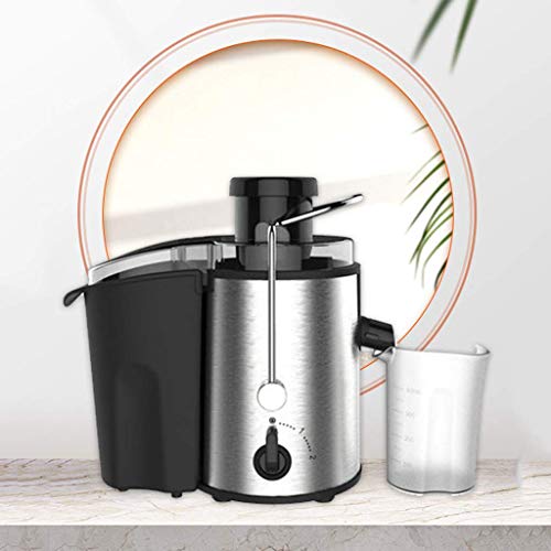 DHTOMC Acero Inoxidable de Gran diámetro de Exprimidor, Hogar eléctrico automático de múltiples Funciones del Jugo de la máquina - Jugo Negro Anti-Goteo, Doble Fila Xping