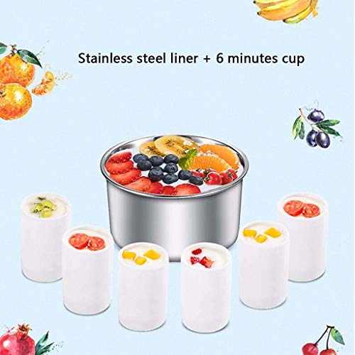 DHTOMC Yogur hogar máquina, Mini automático de Natto Máquina/Casera Antiguo Yogur Vino de arroz de Acero Inoxidable + Delineador de cerámica 6 Minutos Copa Inteligente Versión Xping