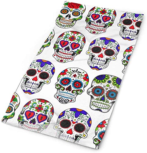 Diadema deportiva transpirable – para pesca, senderismo, correr, ciclismo – Multifuncional banda para el sudor, máscara para el día de los muertos, calavera de azúcar y flor, bufanda de arte