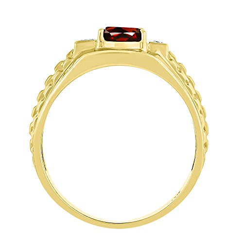 Diamond & Garnet Anillo 14 K Amarillo o 14 K oro blanco papel x diseño