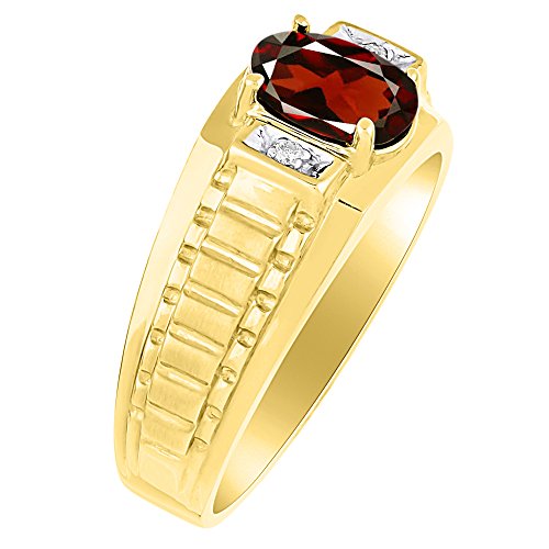 Diamond & Garnet Anillo 14 K Amarillo o 14 K oro blanco papel x diseño