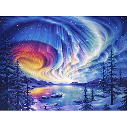 Diamond Painting 5D Diy Kit Completo De Diamantes De Imitación Aurora Colorida Nieve Kit De Punto De Cruz Bordado De Diamantes Decoración Del Hogar-30x40cm E129