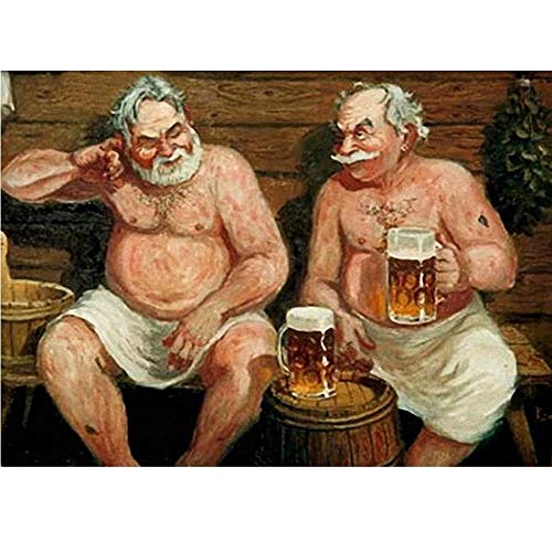 Diamond Painting Cerveza De Baño by Number Kits Artesanía Artística Mosaico Full Diamond For Home Decor 5D DIY Rhinestone Bordado Cross Stitch,55X70Cm,Taladro Cuadrado