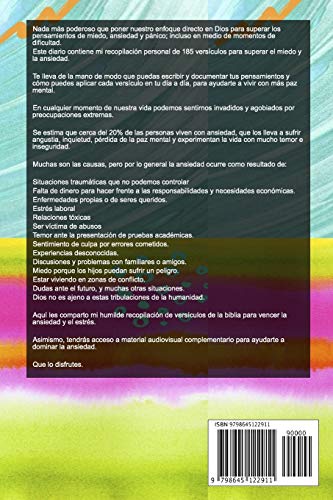 Diario 185 Versículos De La Biblia Para Eliminar La Ansiedad Y El Estrés: Cómo Controlar La Ansiedad en Momentos Difíciles A Través De Meditaciones Diarias. Meditación Guiada (Incluida)