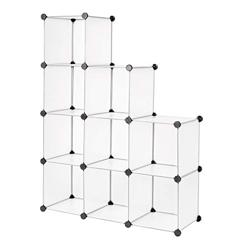 Dibea Armario de plástico, Armario Modular, Sistema de estantería, Zapatero de plástico (9 Compartimentos)