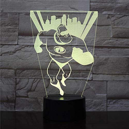 Dibujos Animados Malo Hombre Color Brillante Noche luz sueño Dormitorio decoración lámpara Fiesta Vacaciones consignación Regalo