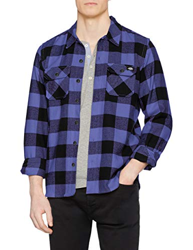 Dickies Sacramento Camisa, Morado, Small (Talla del Fabricante:) para Hombre