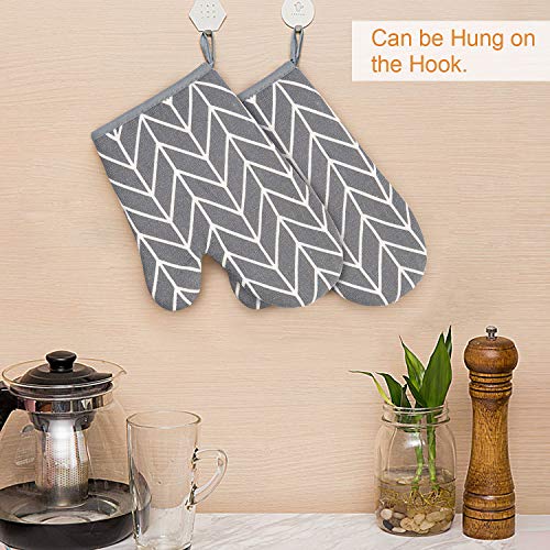 Diealles Shine Guantes de Horno, Guantes de Cocina para Horno Resistentes al Calor para Cocinar Hornear Barbacoas, Gris 1 Par