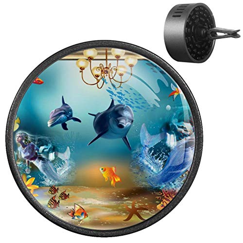 Difusor de aire para coche con diseño de sirena mágica y delfín de goma EVA para aromaterapia, difusor de aceites esenciales, fruta de la pasión floral