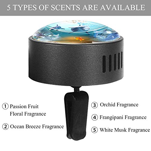 Difusor de aire para coche con diseño de sirena mágica y delfín de goma EVA para aromaterapia, difusor de aceites esenciales, fruta de la pasión floral