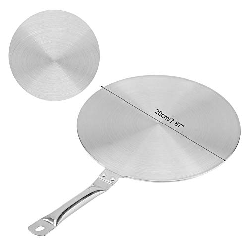 Difusor de calor - Difusor de calor de inducción, de acero inoxidable, convertidor de difusor de calor para cocinas de gas, eléctricas o de inducción, suministros para el hogar (20 cm)
