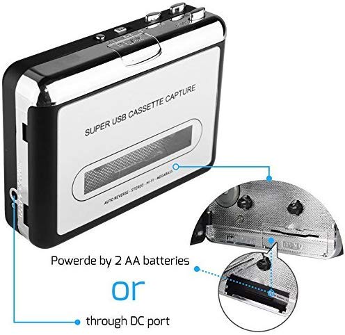 DIGITNOW! USB Convertidor y Reproductor de Cinta casetes,Convertir Audio Cassette a MP3 Digital,para Grabar Cassette a mp3 en Windows o Mac