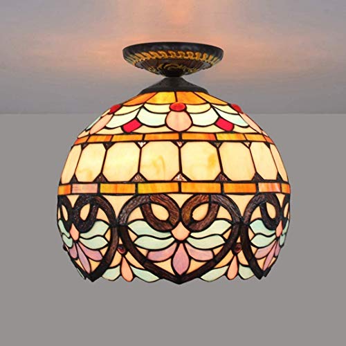 DIMPLEYA Techo De 12 Pulgadas De Luz Luces De Techo De Tiffany Galss Difusor De Cristal Esfera En Salón Plafón De Estilo