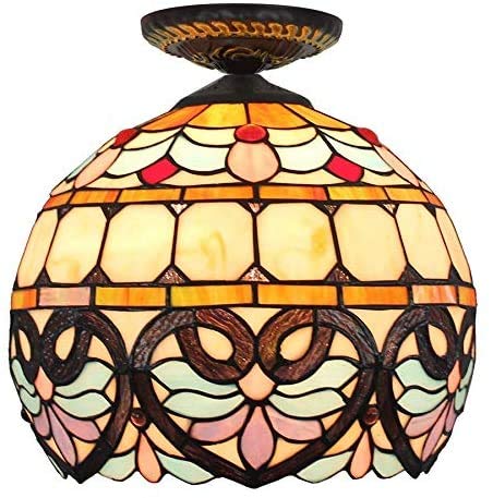 DIMPLEYA Techo De 12 Pulgadas De Luz Luces De Techo De Tiffany Galss Difusor De Cristal Esfera En Salón Plafón De Estilo