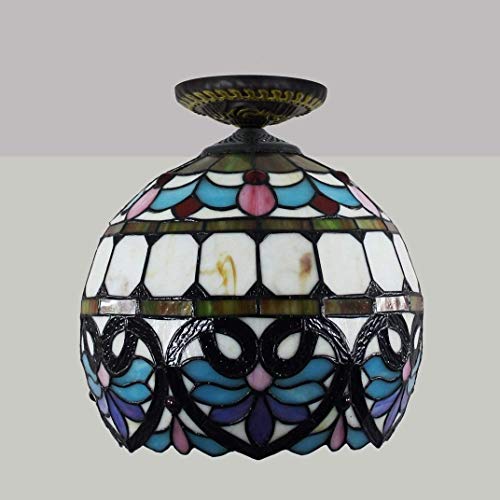 DIMPLEYA Techo De 12 Pulgadas De Luz Luces De Techo De Tiffany Galss Difusor De Cristal Esfera En Salón Plafón De Estilo