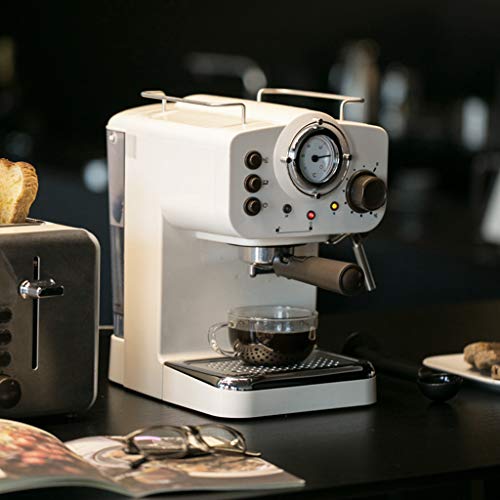 DIOE Cafetera espresso semiautomática completa retro Cafetera de acero inoxidable de 15 bares con burbujeador de leche, empaquetado con accesorios de café gratis para capuchino, café con leche y moc