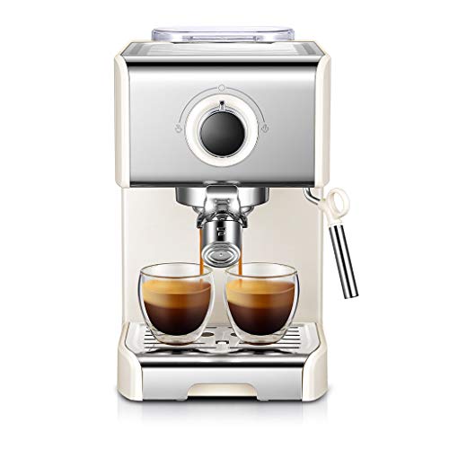 DIOE Cafetera espresso semiautomática completa retro Cafetera de acero inoxidable de 15 bares con burbujeador de leche, empaquetado con accesorios de café gratis para capuchino, café con leche y moc