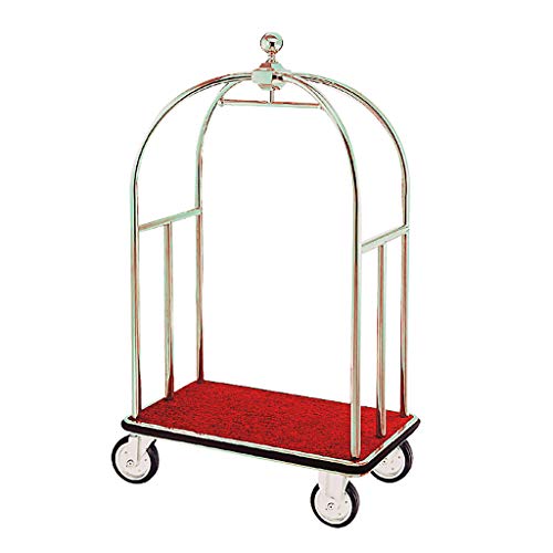 DIOE Carro Superior Dorado para Equipaje del Hotel/Aeropuerto, Tubo de Acero Inoxidable, Espesor del Tubo de Acero 3.8 CM, Rueda silenciosa, Carro de Entrega, (Oro, Plata)