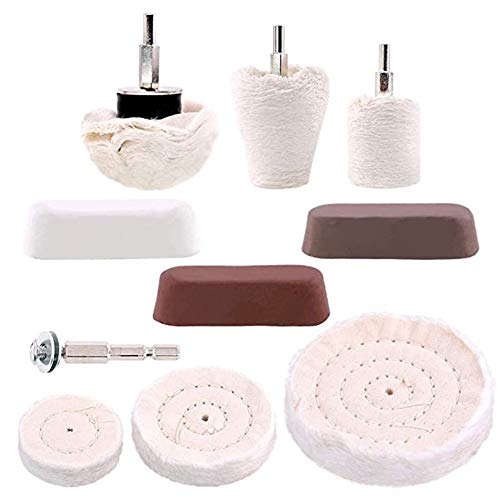 Disco de pulido para taladro con pasta pulidora, 10 unidades, para pulir, pulir, pulir, ruedas pulidoras para manifold, aluminio, acero inoxidable, cromo