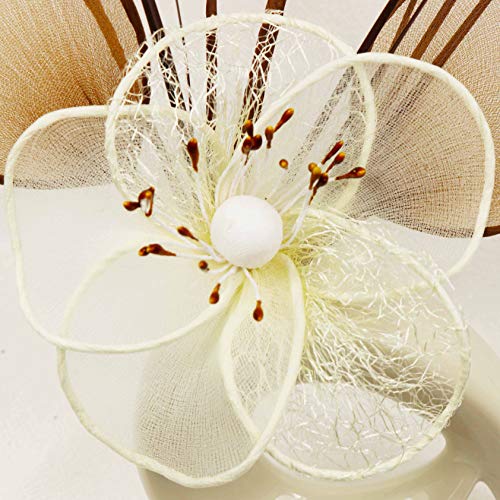Diseño de flores de Mini 793456 32 cm hanega Artificial jarrón con diseño de espiral, café/crema