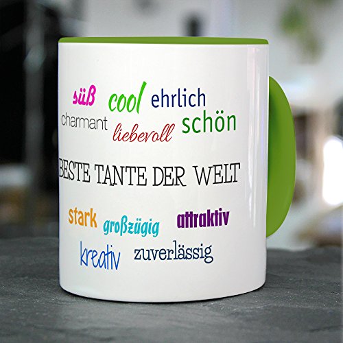 Diseño de taza de café con el nombre y la mejor de la tía del mundo - positivo de las propiedades de la mejor de la tía del mundo - el nombre de la taza, taza de café, diseño de taza, taza, taza de café de - de colour