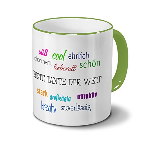 Diseño de taza de café con el nombre y la mejor de la tía del mundo - positivo de las propiedades de la mejor de la tía del mundo - el nombre de la taza, taza de café, diseño de taza, taza, taza de café de - de colour