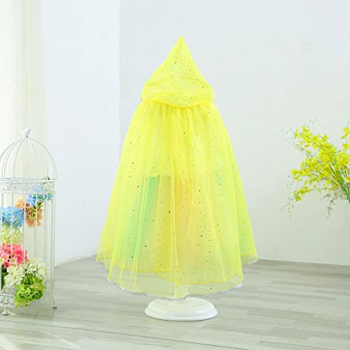 Disfraces de Halloween Chicas Capas Elf Robe Cosplay Niños túnica con Capucha Robe Capa Princess Capas Juegos de rol congelado Falda (Color : Yellow, Size : 130cm)