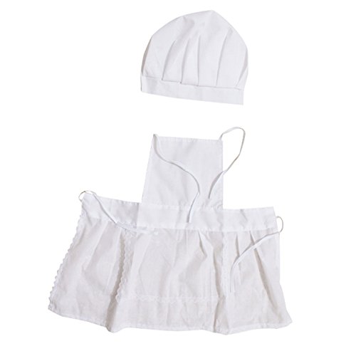 Disfraz de cocinero con sombrero para bebé, diseño de cocinero y chef, color blanco