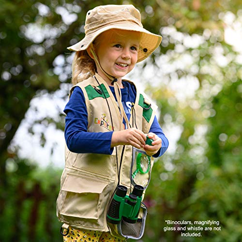 Disfraz de explorador para niños, incluye chaleco y sombrero de safari, regalo perfecto para niños y niñas de entre 3 y 7 años, juego de rol como paleontólogo zoológico guardabosques o pesca.