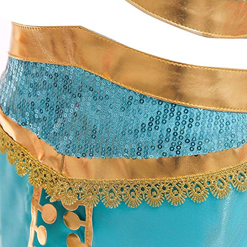 Disfraz de princesa Jasmine de Pannow para niñas, niñas pequeñas, princesa Jasmine, disfraz de danza del vientre