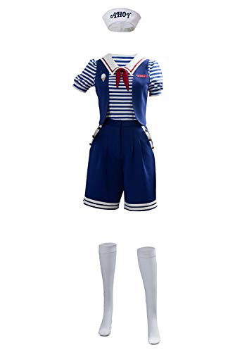 Disfraz De Serie De Television para Mujer Robin Cosplay Traje De Marinero Heladeria Uniforme Asistente Azul (Mujer S, Estilo 1)