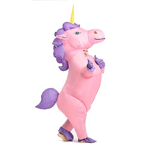 Disfraz Jyzcos hinchable de unicornio con cuerno