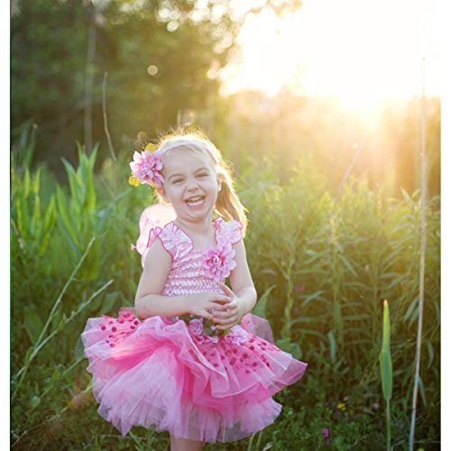 Disfraz vestido de flores Hada Rosa con alas Talla M (4 - 6 años)