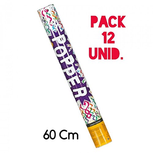 Disfrazjaiak Pack 12 cañones confetti 60 cm