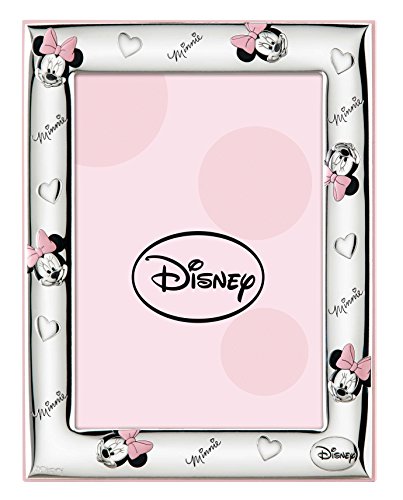 Disney Baby - Minnie Mouse - Marco de fotos decorativo - Ideal para mesitas de noche en habitaciones infantiles - Regalo para bautizos o cumpleaños - Plata