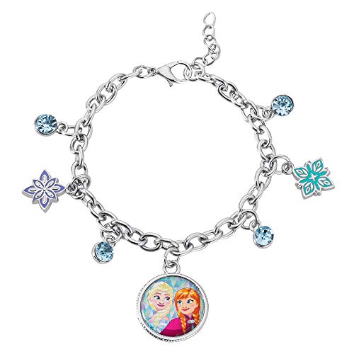 Disney Frozen Sisters Elsa and Anna Fashion Charm Bracelet, 6.5 + 1" Extender