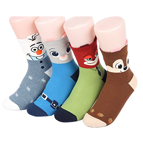 Disney Sneakers Churros 03 - Calcetines para mujer (4 pares)
