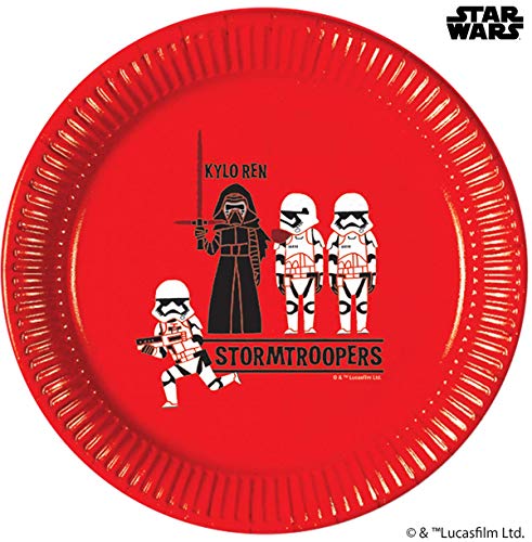 Disney Star Wars 78409 - Platos de papel (tamaño grande, 23 cm, 8 unidades), color rojo