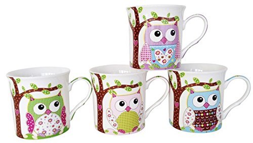 DISOK Lote de 20 Tazas Buhos En Bolsa De Regalo - Detalles y Recuerdos Bodas, Comuniones, Cumpleaños Niños y Niñas Infantiles. Tazas Originales