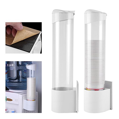Dispensador de Agua Portavasos Plástico de Alta Capacidad Portavasos de Papel Fácil de Instalar Copas Contenedor Conveniente para La Oficina en Casa Hospital Banco Restaurante