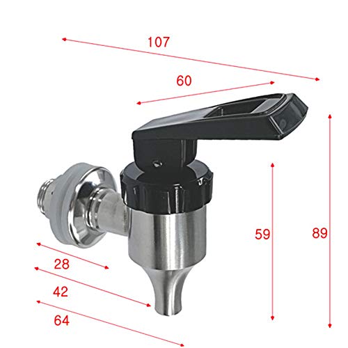 Dispensador de bebidas Spigot Reemplazo, 304 de acero inoxidable para jugo de bebidas frías de vino grifo para uso doméstico y fiesta (16 mm)