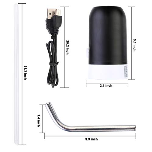 Dispensador de Bomba de Agua Bomba de Agua Potable Automática Bomba de Agua de Carga USB Portátil Botón Dispensador Batería Recargable en el Interior (Negro)